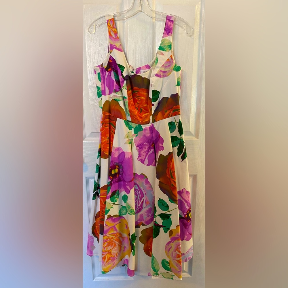Calvin Klein Floral Dress with Cardigan